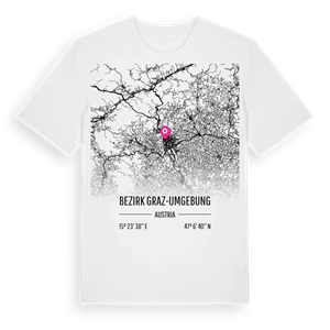 Bezirk Graz-Umgebung karta t-shirt – ekologisk bomull t-shirt från Pinshirt