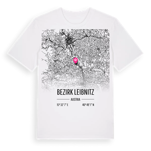 Bezirk Leibnitz karta t-shirt – ekologisk bomull t-shirt från Pinshirt
