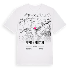 Bezirk Murtal karta t-shirt – ekologisk bomull t-shirt från Pinshirt