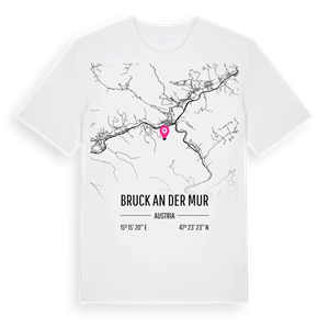 Bruck an der Mur karta t-shirt – ekologisk bomull t-shirt från Pinshirt