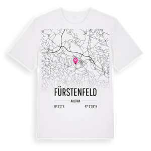 Fürstenfeld karta t-shirt – ekologisk bomull t-shirt från Pinshirt