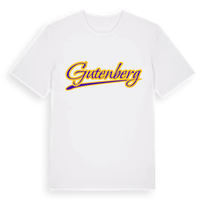 Gutenberg baseball t-shirt – ekologisk bomull t-shirt från Pinshirt