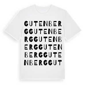 Gutenberg ordlek t-shirt – ekologisk bomull t-shirt från Pinshirt