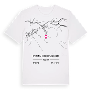 Irdning-Donnersbachtal karta t-shirt – ekologisk bomull t-shirt från Pinshirt