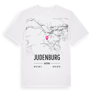Judenburg karta t-shirt – ekologisk bomull t-shirt från Pinshirt