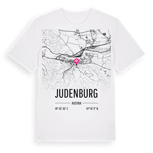 Judenburg karta t-shirt – ekologisk bomull t-shirt från Pinshirt