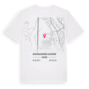 Katastralgemeinde Algersdorf karta t-shirt – ekologisk bomull t-shirt från Pinshirt