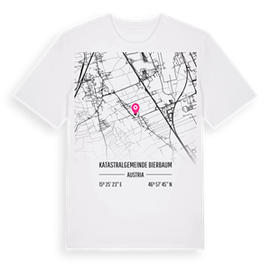 Katastralgemeinde Bierbaum karta t-shirt – ekologisk bomull t-shirt från Pinshirt