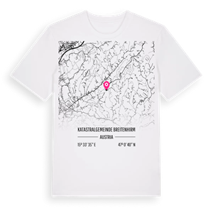 Katastralgemeinde Breitenhirm karta t-shirt – ekologisk bomull t-shirt från Pinshirt