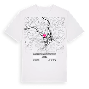 Katastralgemeinde Deutschfeistritz karta t-shirt – ekologisk bomull t-shirt från Pinshirt