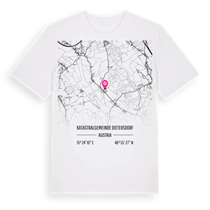 Katastralgemeinde Dietersdorf karta t-shirt – ekologisk bomull t-shirt från Pinshirt