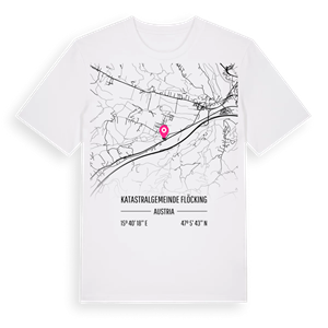 Katastralgemeinde Flöcking karta t-shirt – ekologisk bomull t-shirt från Pinshirt