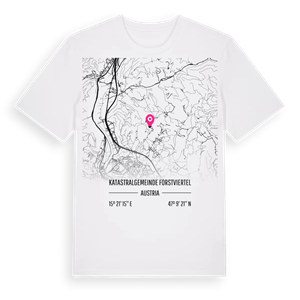 Katastralgemeinde Forstviertel karta t-shirt – ekologisk bomull t-shirt från Pinshirt