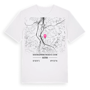 Katastralgemeinde Friesach-St. Stefan karta t-shirt – ekologisk bomull t-shirt från Pinshirt