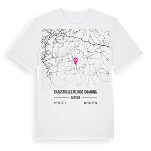 Katastralgemeinde Gnaning karta t-shirt – ekologisk bomull t-shirt från Pinshirt
