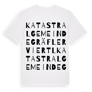 Katastralgemeinde Gräflerviertl ordlek t-shirt – ekologisk bomull t-shirt från Pinshirt
