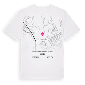 Katastralgemeinde Graz Stadt-St. Veit ob Graz karta t-shirt – ekologisk bomull t-shirt från Pinshirt