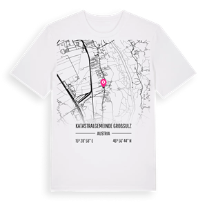 Katastralgemeinde Großsulz karta t-shirt – ekologisk bomull t-shirt från Pinshirt
