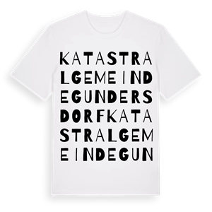 Katastralgemeinde Gundersdorf ordlek t-shirt – ekologisk bomull t-shirt från Pinshirt