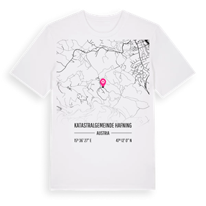 Katastralgemeinde Hafning karta t-shirt – ekologisk bomull t-shirt från Pinshirt