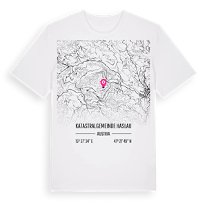 Katastralgemeinde Haslau karta t-shirt – ekologisk bomull t-shirt från Pinshirt