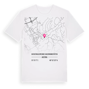 Katastralgemeinde Hausmannstätten karta t-shirt – ekologisk bomull t-shirt från Pinshirt