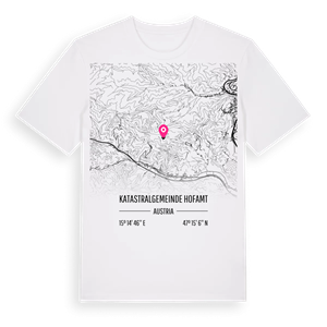 Katastralgemeinde Hofamt karta t-shirt – ekologisk bomull t-shirt från Pinshirt