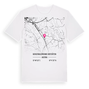 Katastralgemeinde Hofstätten karta t-shirt – ekologisk bomull t-shirt från Pinshirt