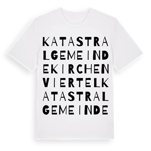 Katastralgemeinde Kirchenviertel ordlek t-shirt – ekologisk bomull t-shirt från Pinshirt
