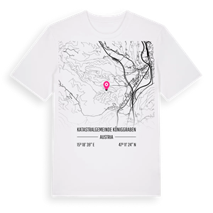 Katastralgemeinde Königgraben karta t-shirt – ekologisk bomull t-shirt från Pinshirt