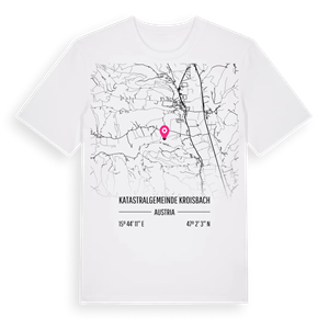 Katastralgemeinde Kroisbach karta t-shirt – ekologisk bomull t-shirt från Pinshirt