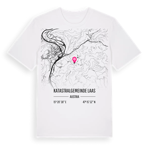 Katastralgemeinde Laas karta t-shirt – ekologisk bomull t-shirt från Pinshirt