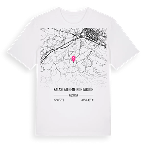 Katastralgemeinde Labuch karta t-shirt – ekologisk bomull t-shirt från Pinshirt