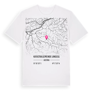 Katastralgemeinde Langegg karta t-shirt – ekologisk bomull t-shirt från Pinshirt