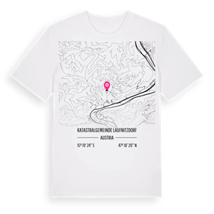 Katastralgemeinde Laufnitzdorf karta t-shirt – ekologisk bomull t-shirt från Pinshirt