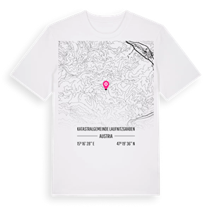 Katastralgemeinde Laufnitzgraben karta t-shirt – ekologisk bomull t-shirt från Pinshirt