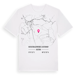 Katastralgemeinde Lichtenhof karta t-shirt – ekologisk bomull t-shirt från Pinshirt
