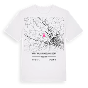 Katastralgemeinde Ludersdorf karta t-shirt – ekologisk bomull t-shirt från Pinshirt