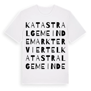 Katastralgemeinde Markterviertel ordlek t-shirt – ekologisk bomull t-shirt från Pinshirt
