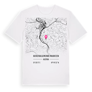 Katastralgemeinde Mauritzen karta t-shirt – ekologisk bomull t-shirt från Pinshirt