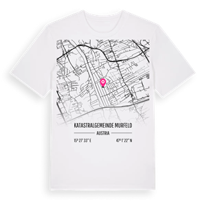 Katastralgemeinde Murfeld karta t-shirt – ekologisk bomull t-shirt från Pinshirt