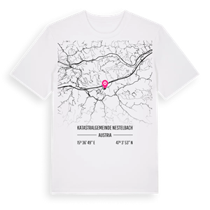 Katastralgemeinde Nestelbach karta t-shirt – ekologisk bomull t-shirt från Pinshirt