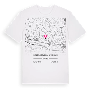 Katastralgemeinde Nestelbach karta t-shirt – ekologisk bomull t-shirt från Pinshirt