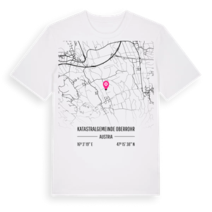 Katastralgemeinde Oberrohr karta t-shirt – ekologisk bomull t-shirt från Pinshirt