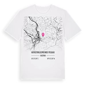 Katastralgemeinde Peggau karta t-shirt – ekologisk bomull t-shirt från Pinshirt
