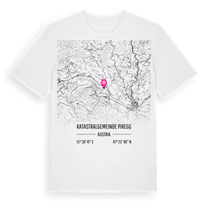 Katastralgemeinde Piregg karta t-shirt – ekologisk bomull t-shirt från Pinshirt