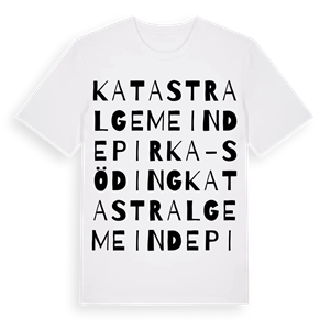 Katastralgemeinde Pirka-Söding ordlek t-shirt – ekologisk bomull t-shirt från Pinshirt