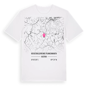 Katastralgemeinde Plankenwarth karta t-shirt – ekologisk bomull t-shirt från Pinshirt
