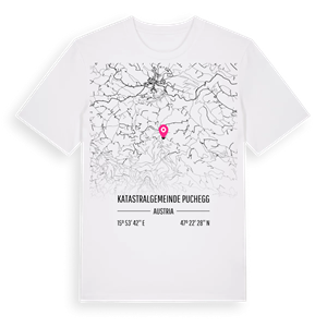Katastralgemeinde Puchegg karta t-shirt – ekologisk bomull t-shirt från Pinshirt