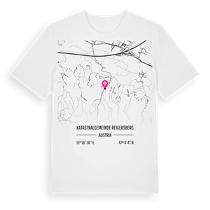 Katastralgemeinde Reigersberg karta t-shirt – ekologisk bomull t-shirt från Pinshirt